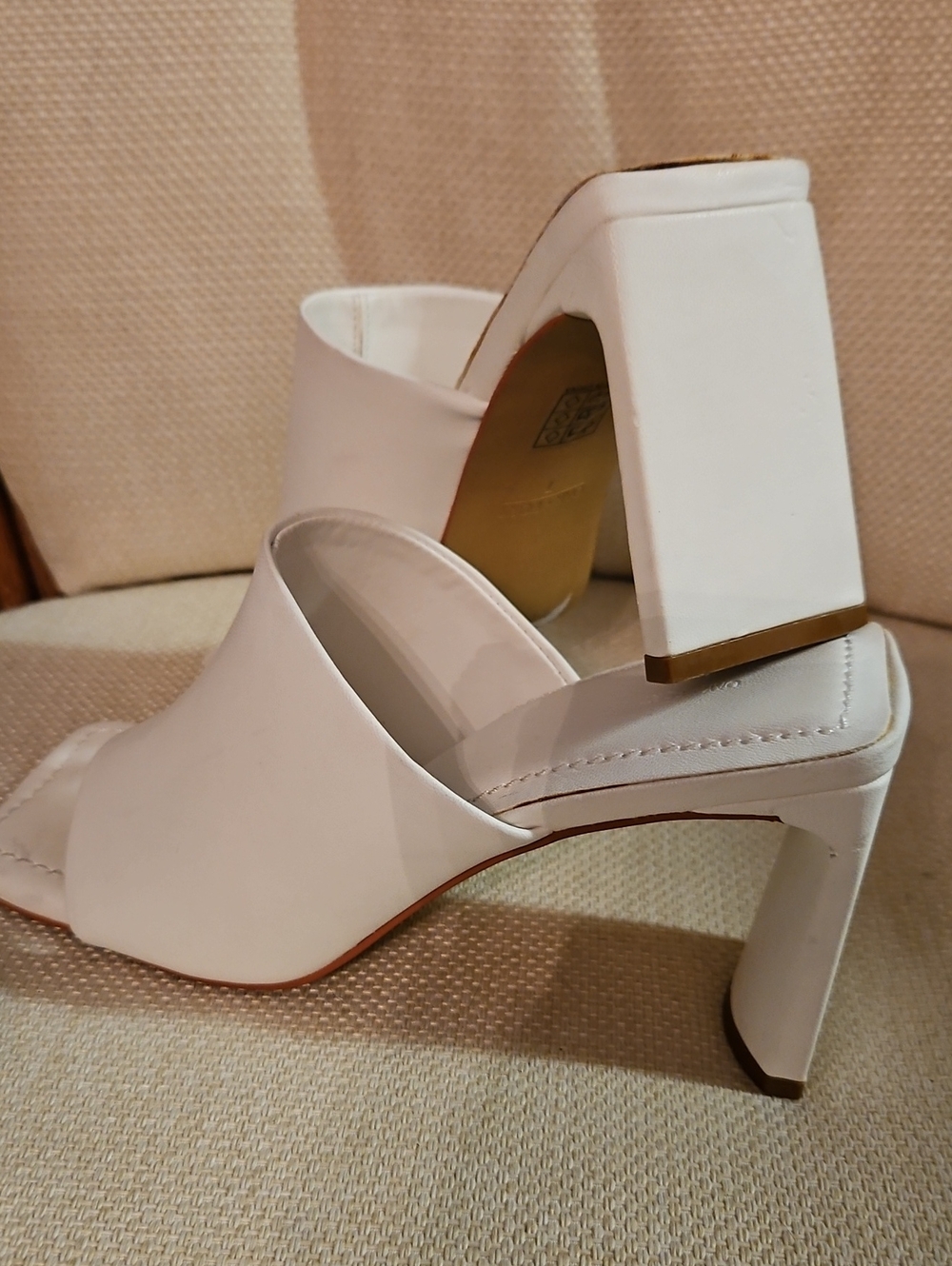 OAK + FORT Wide-Strap Square-Toe Block-Heel Mules